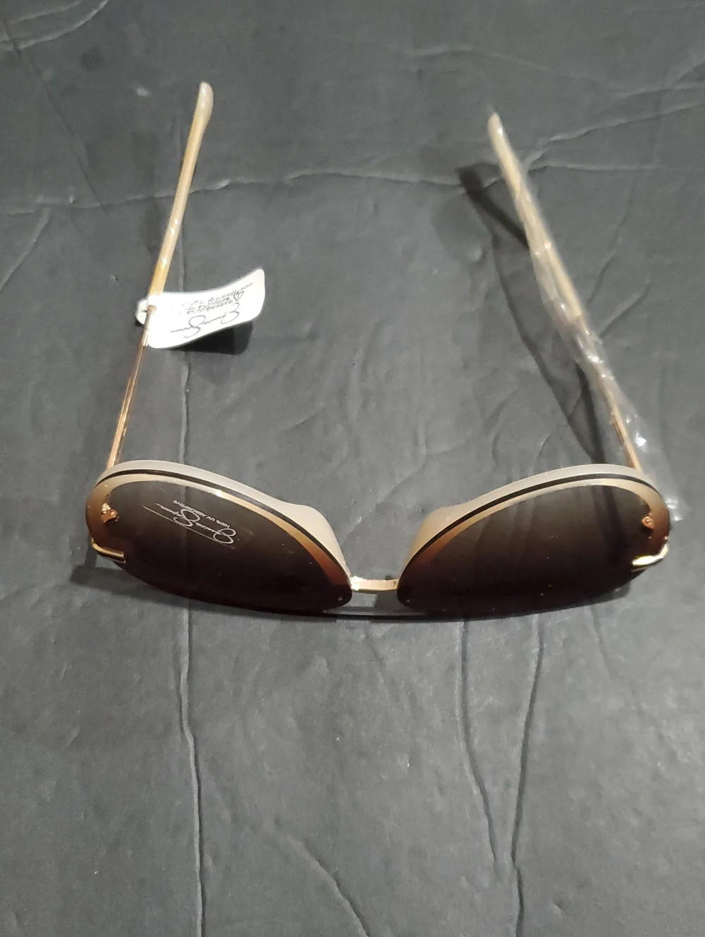 Jessica Simpson j6195 nude rimless brown‎ fade gradient aviator style sunglasses